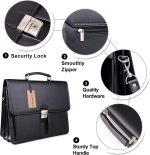 Jack&Chris Mens New PU Leather Attache Briefcase Traditional Messenger Lawyer Bag, MBYX015 - Image 5